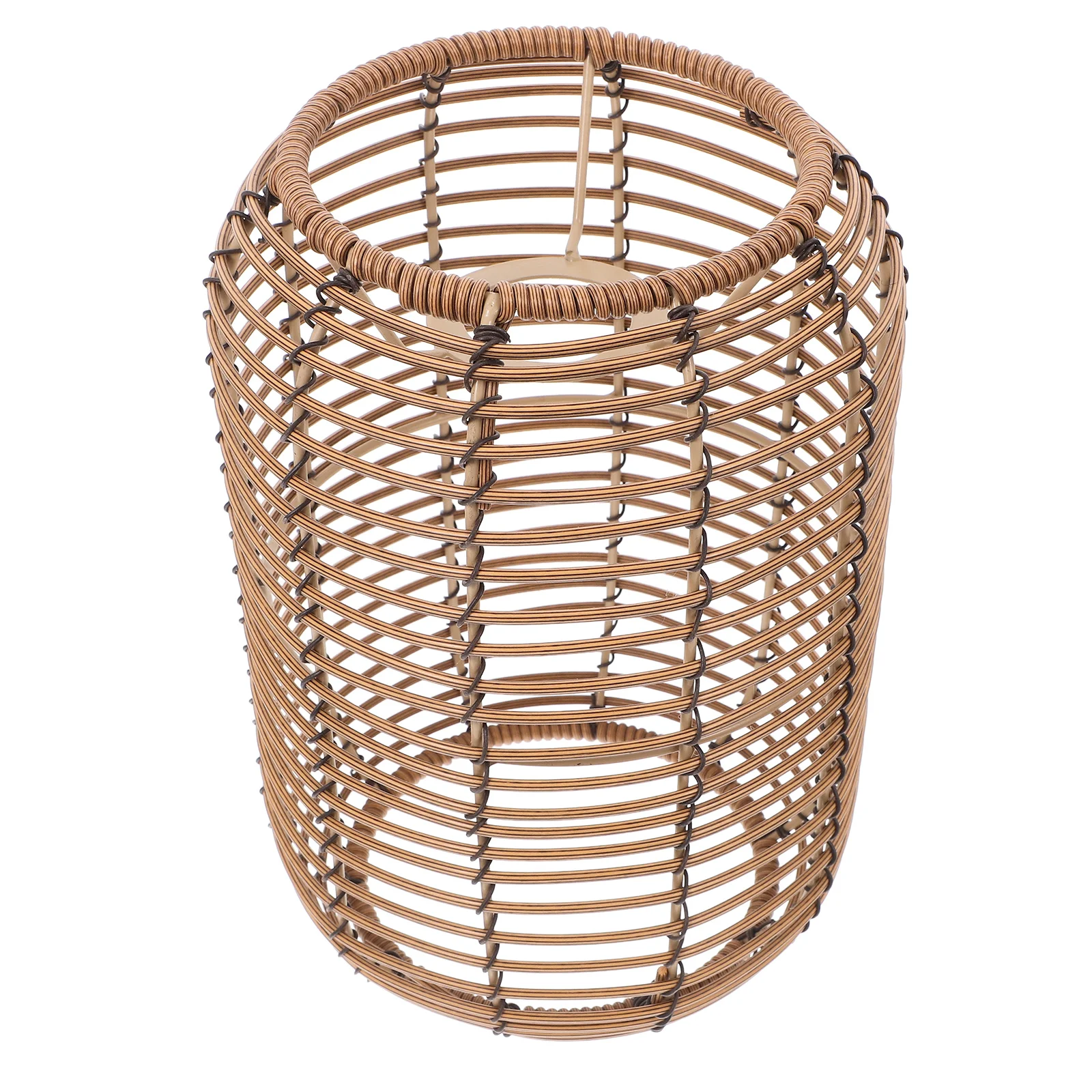 

Pendant Lamp Shade E27 Faux Rattan Vintage Woven Lampshade for Dining Living Room Boho Decorative Lightshade Retro Ceiling Light