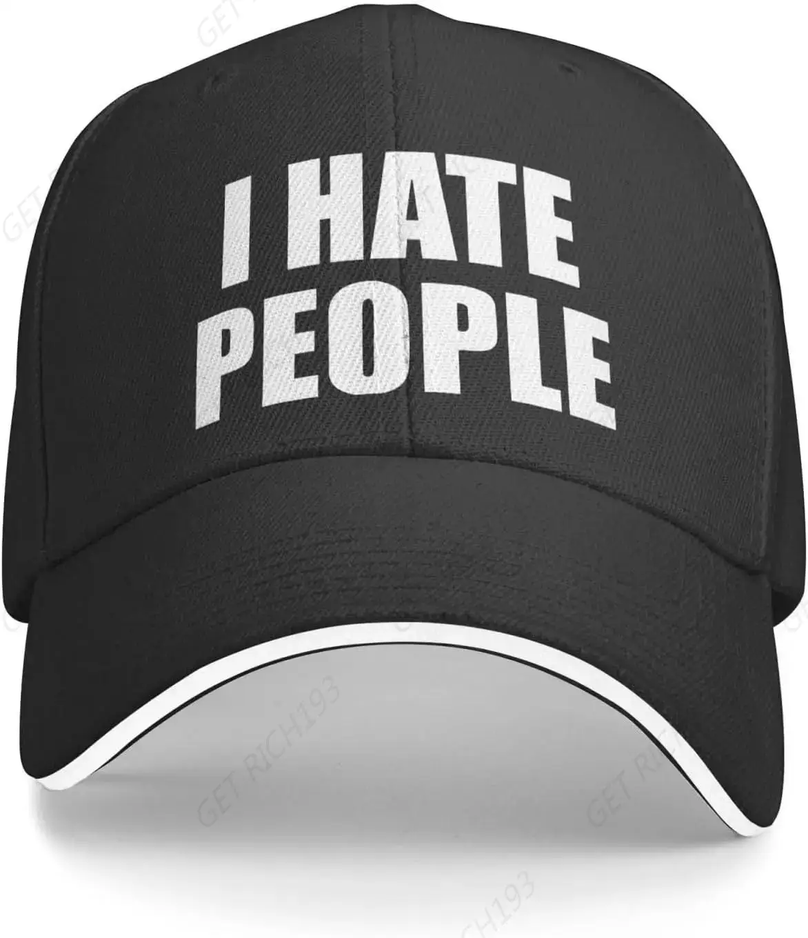 

I Hate People Baseball Cap Mens Vintage Snapback Hats Trucker Hats Dad Hat Black One Size