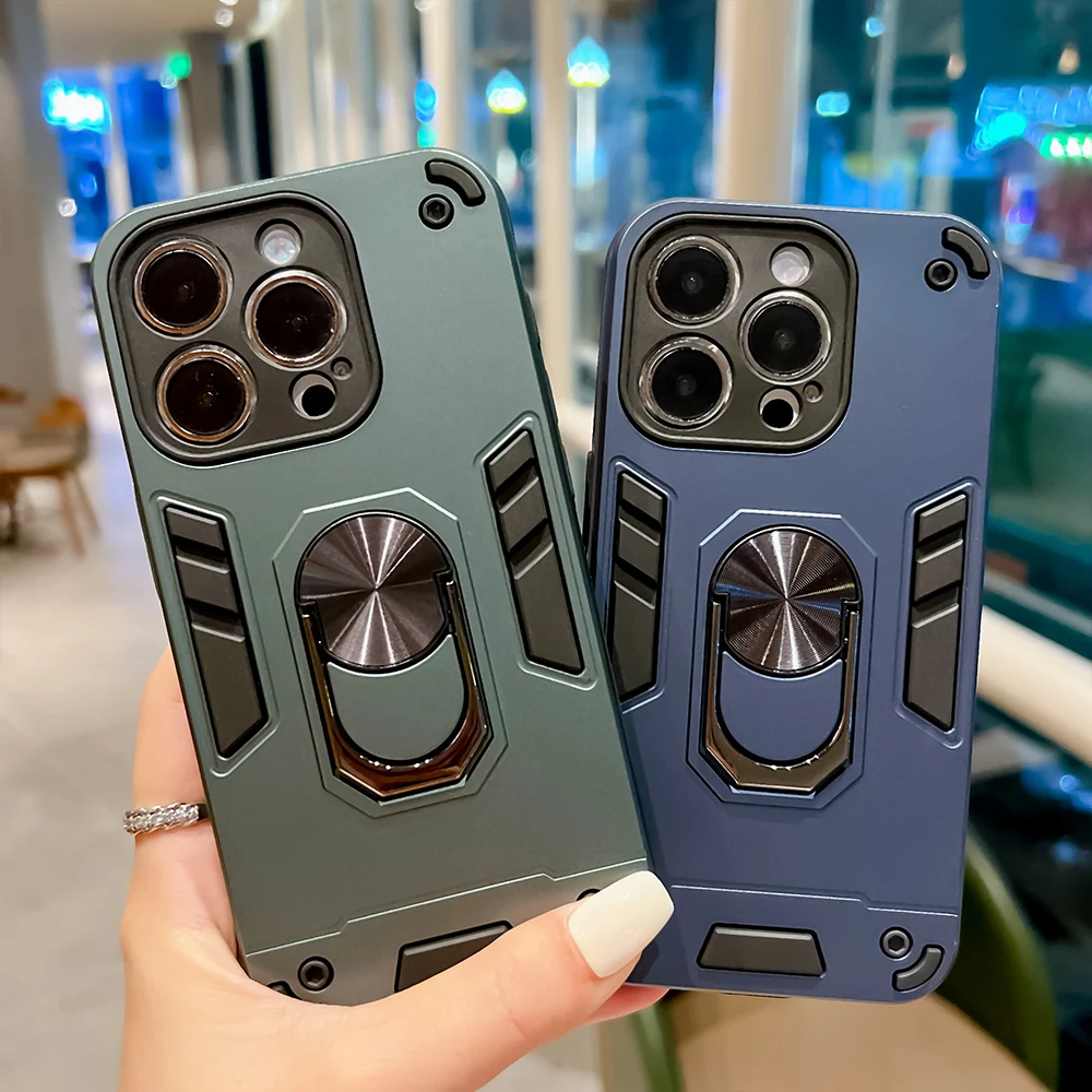 Magnetic Ring Kickstand Phone Case For Apple iPhone 17 16 15 14 13 12 11 Pro Anti-Drop Phone Cover Shockproof Protective Shell view 3