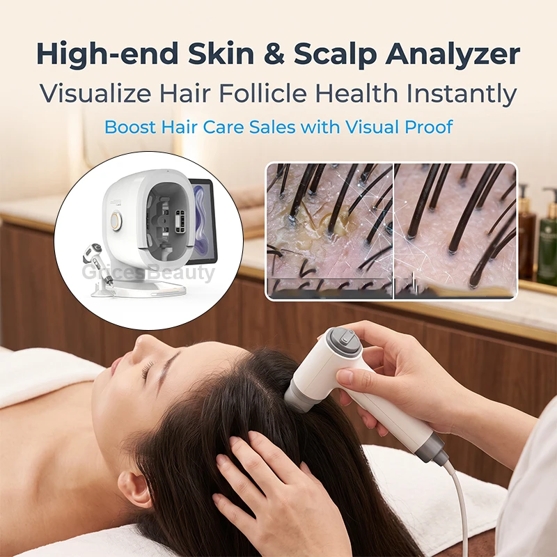 K33 Skin Analysis Machine Professional Facial Detector AI Scalp Analyzer Pigment Tester Salon Skin Machine Touch Screen