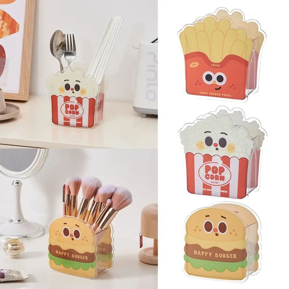 

New Plastic Pen Holder No punching Small Desktop Storage Box Cartoon Cute Storage Bucket Home Office