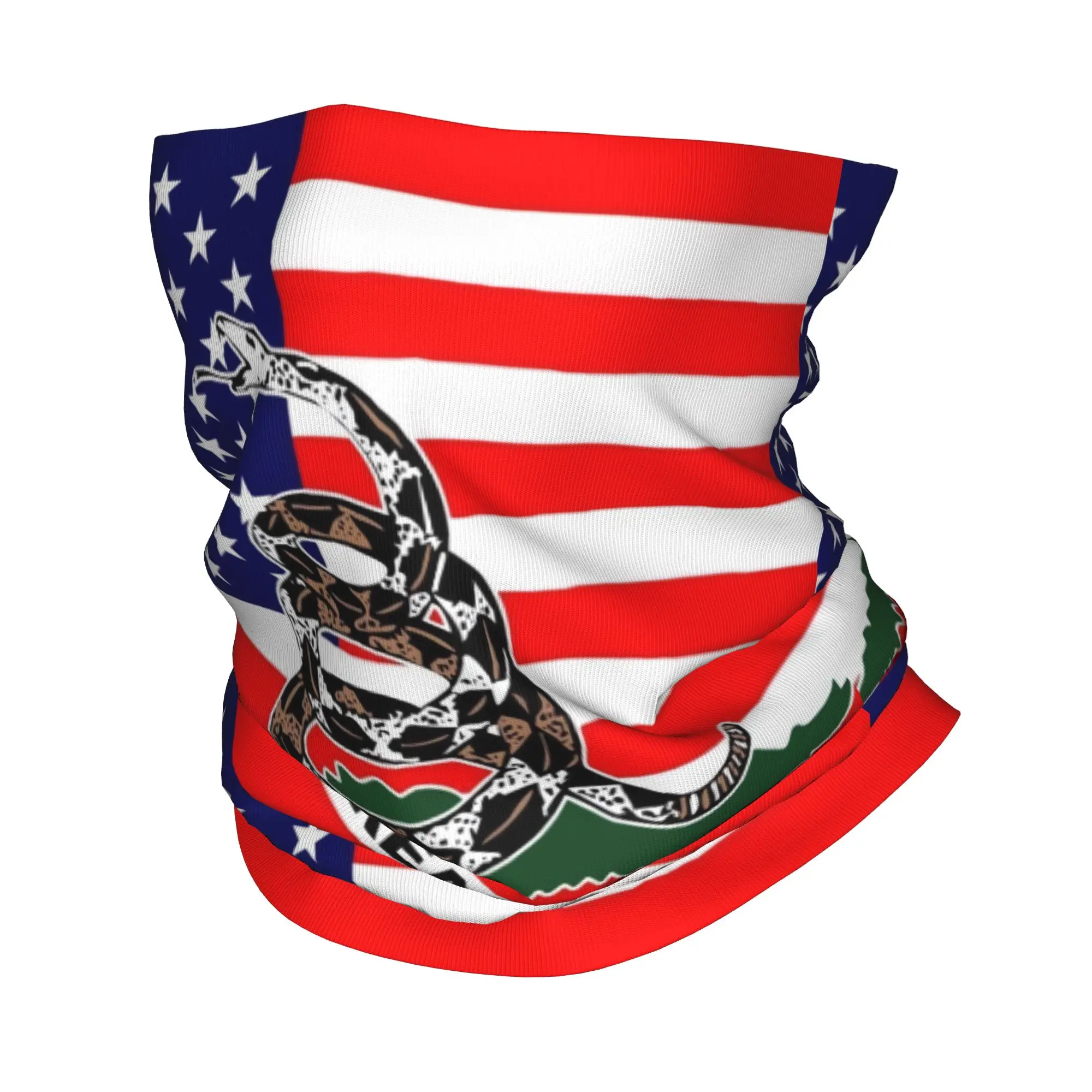 American Flags USA Flag Gadsden Flag Dont Tread On Bandana Neck Gaiter Windproof Face Scarf Cover Women Headwear Tube Balaclava