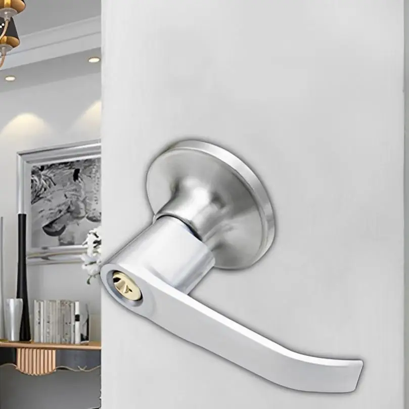 3 Bar Handle Aluminum Alloy Door Lock with 3 Keys for Toilet / Bathroom / Bedroom