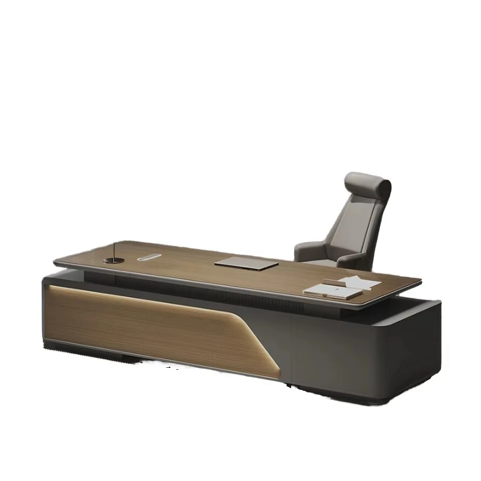 Modern Luxury Office Furniture Set Ergonomic Chair & Wooden Computer Desk for Boss Manager Owner Designed for Comfort & Style