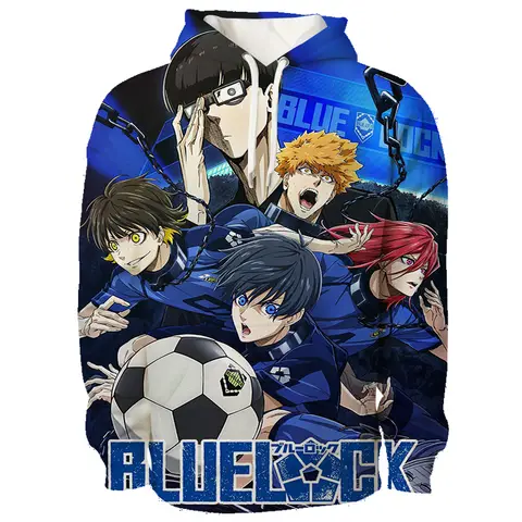 Anime BLUE LOCK Yoichi Isagi Print Men Women Hoodies New Anime Manga Harajuku Streetwear Loose Hooded Sweatshirts Unisex Hoodie