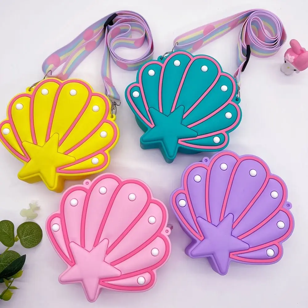 Water-proof Silicone Shell Bags Soft Adjustable Strap Seashell Crossbody Pouch Adequate Capacity Children Gift