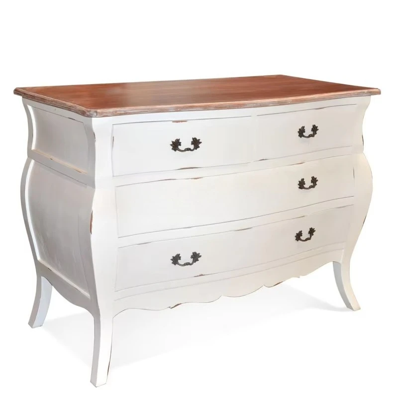 

Buffet Console French 4 Drawer White Antique Mahogany, Wood Living Room Furniture