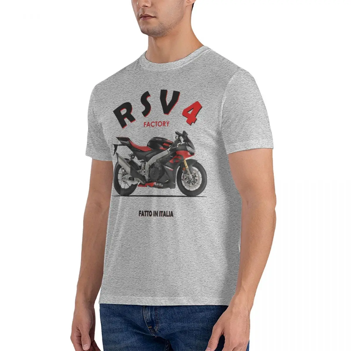 The RSV4 1100 Men's T Shirt Aprilias Novelty Tees Short Sleeve O Neck T-Shirts Pure Cotton New Arrival Clothes