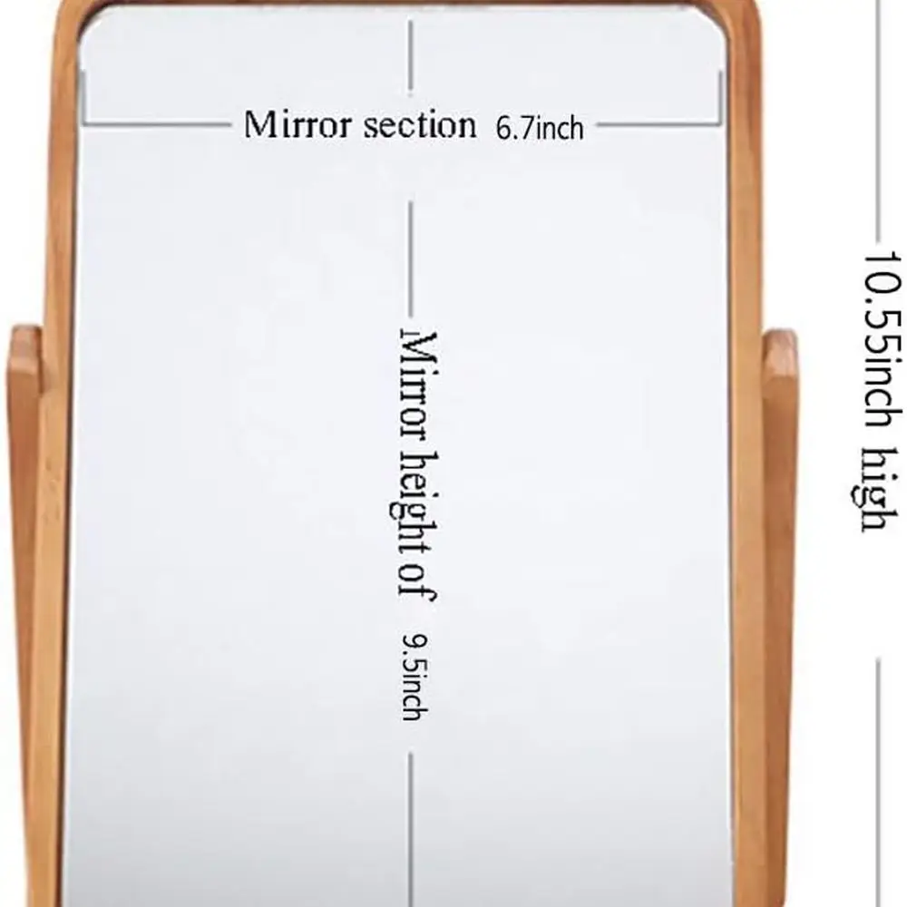 Miroirs de bureau rectangulaires muraux et de table en bois pour la maison, cadeau d'anniversaire parfait (10,5 x 7,8)