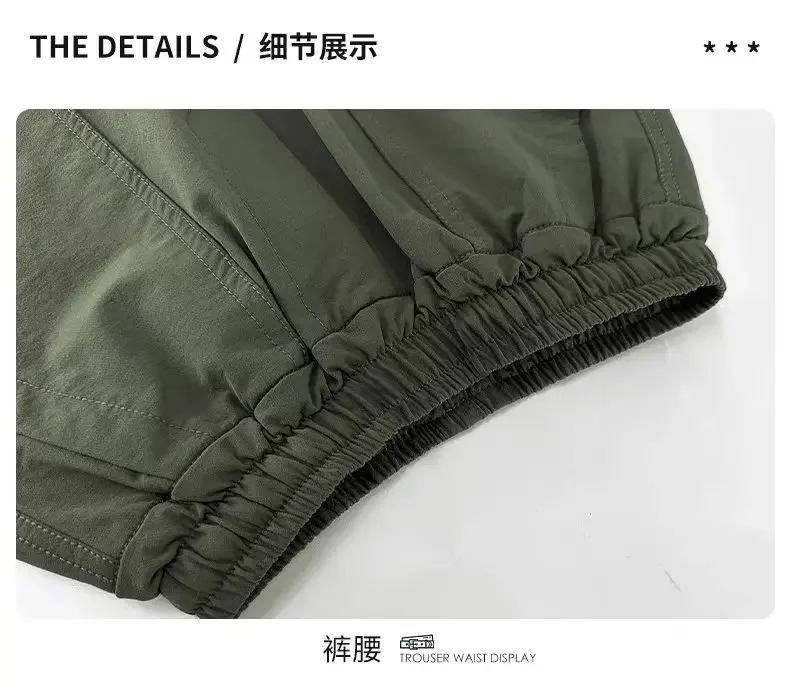 ZOETOPKID Herbst Jungen Baumwoll-Cargohosen Kinder Casual Jogginghosen Einfarbige Sporthosen Modische Kinderbekleidung – Detail 12