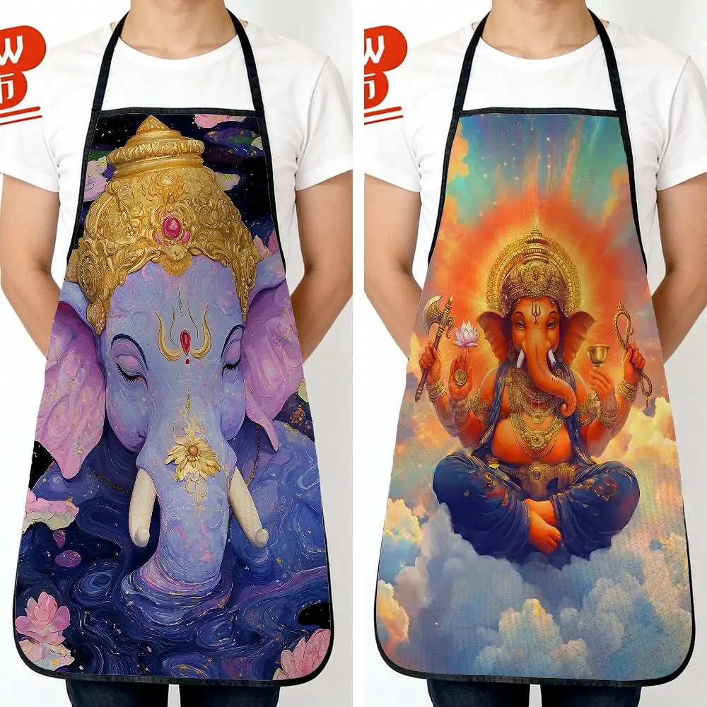 

Elephant God cute Ganesh New Fashion Kitchen Aprons for Woman Men Chef Work Apron for Grill Restaurant Bar Shop Cafes Beauty
