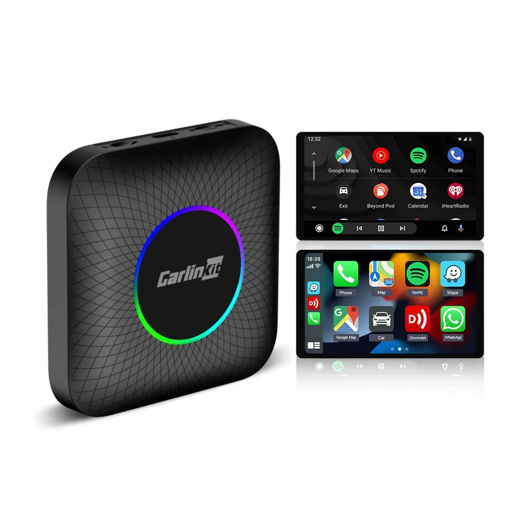 CarlinKit 8G 128G Android 13 CarPlay AI Box PLUS LED Wireless CarPlay Android Auto Adapter FOTA Upgrade für kabelgebundene CarPlay Auto