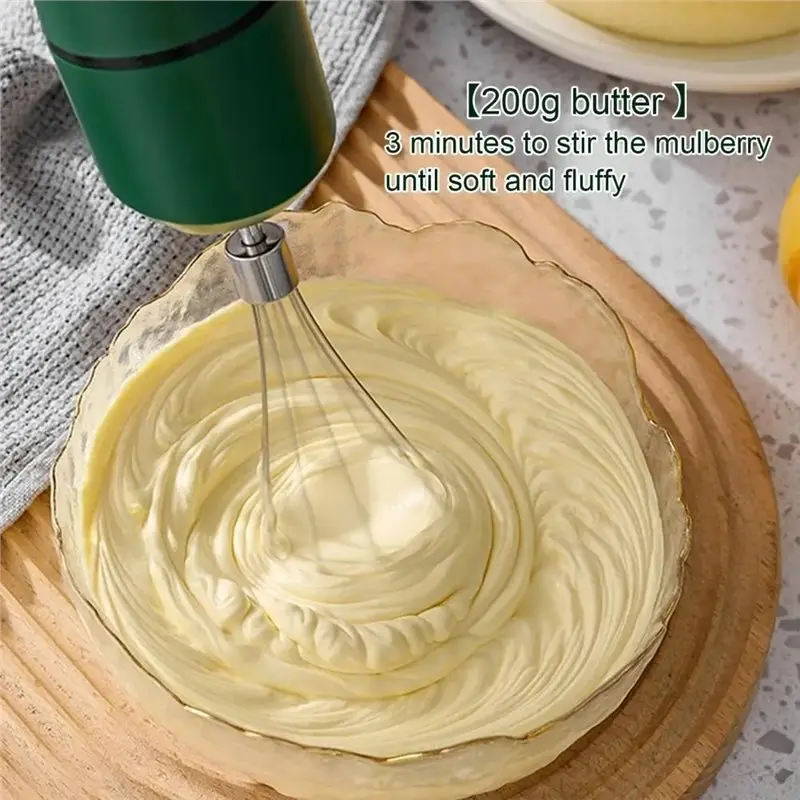 B23B Rust-Resistant Mini Electric Egg Beater Rechargeable Stainless Steel Handheld Cream Whisk Drop-Proof Milk Frother