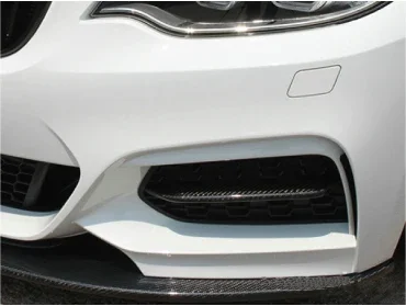 Car-styling AP Style Carbon Fiber Front Bumper Duct Insert Glossy Finish Splitter Kit Fibre Tuning Trim Fit For BMW F22 2-Series