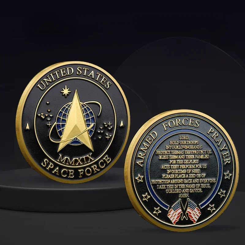 United States Space Force Challenge Coin with Gift Box US Command - USA Military Veteran Military Gifts Coin for Men