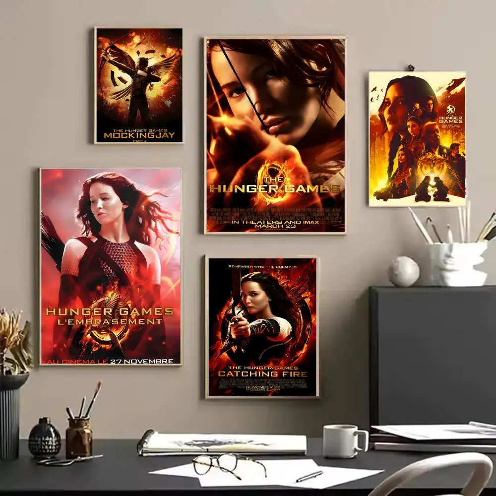 حار T-ألعاب الجوع فيلم اللوحة الخط قماش HD ملصق جدار الفن الداخلي المدخل ديكور المنزل هدايا العيد