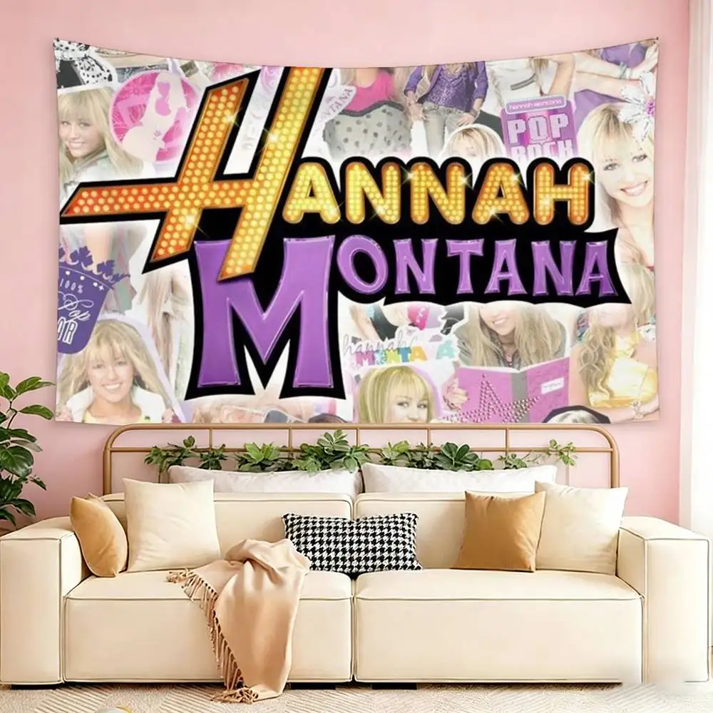 H-Hannah M-Montana Flags Suitable For Party Club Outdoor Interior Wall Decoration Banner Fans Gift