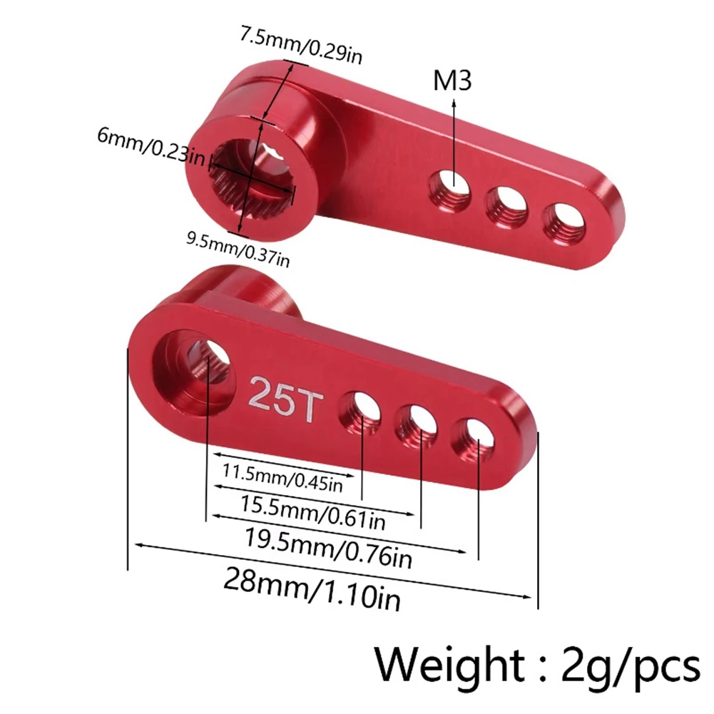 T34C 25T Aluminum Alloy RC Car Steering Servo Horn Arm for 1/10 1/8 RC Car Crawler Parts Titanium - view 6