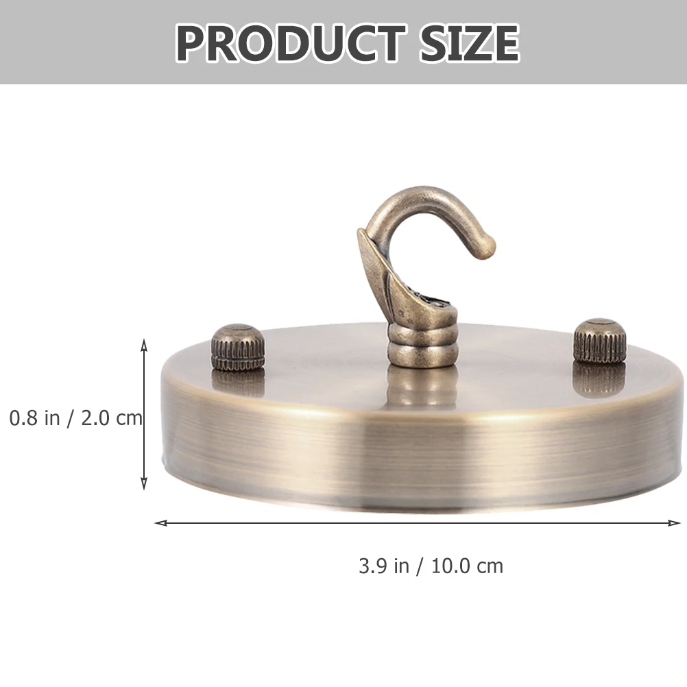 

2pcs Chandelier Hook Canopy Ceiling Plates Mount Fixture Cover Metal Bracket 10CM Copper Color Strong Load-bearing