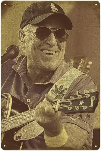 BIUUOP Jimmy Buffett Vintage 23 Metal Tin Sign Poster Painting Sign Wall Decor