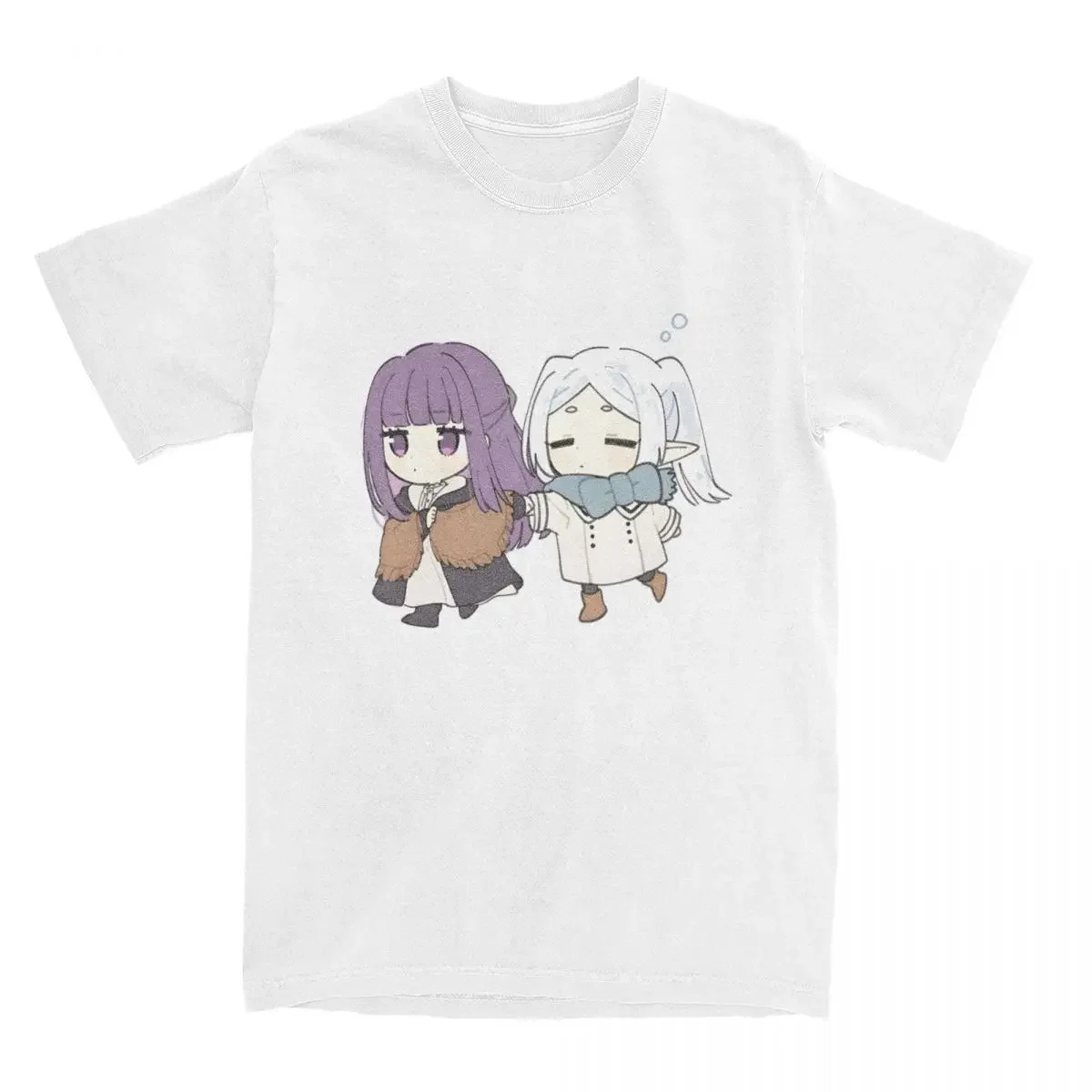 Novelty Frieren & Fern T-Shirts Men Women's Crew Neck 100% Cotton T Shirt Anime Short Sleeve Tees Classic Tops