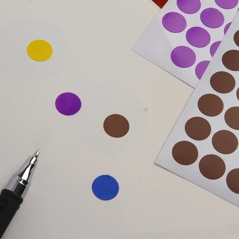 4Sheets Round Spot Circles Sealing Stikers Assorted Colors Colored Sticker Dots Coding Circle Dot Labels Diameter 10mm