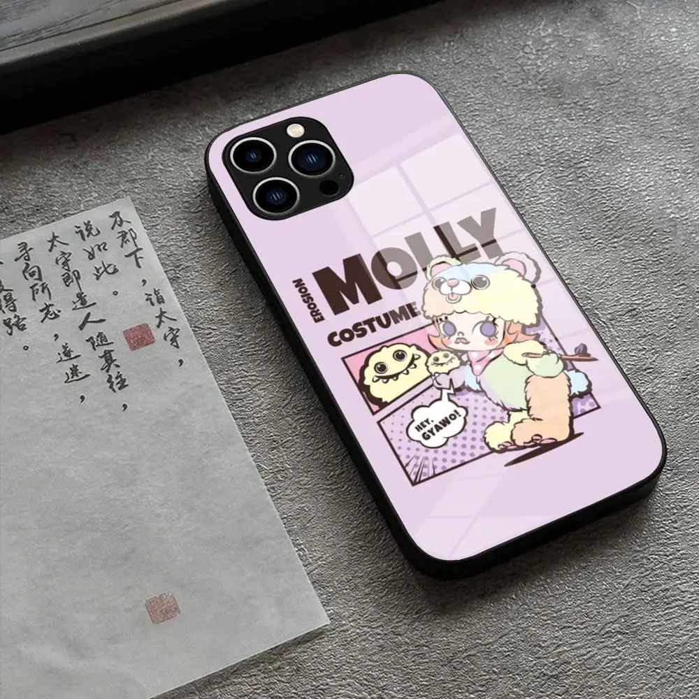 

Little Painter Molly Kaka Phone Case Tempered Glass For IPhone 16 Promax 15 14 Pro 13 12 11 plus X XS XR phone case