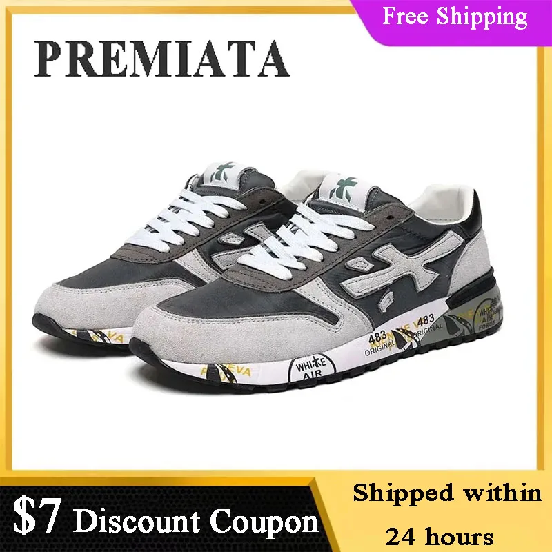 PREMIATA Men's Shoes Fashion Outdoor Sports Casual Design Breathable Waterproof Multi-color Element Trend Lace-up Men's Sneakers