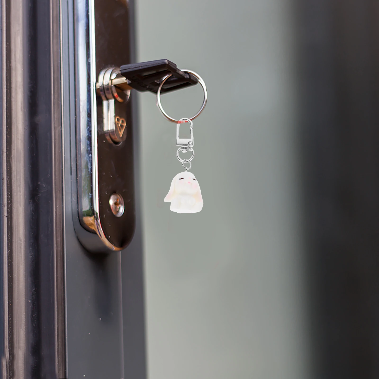 

6Pcs Adorable Bunny Keychains Cute Portable Bag Pendants Multipurpose Key Ring Charms Easter Party Favours Rabbit Shape Pendants