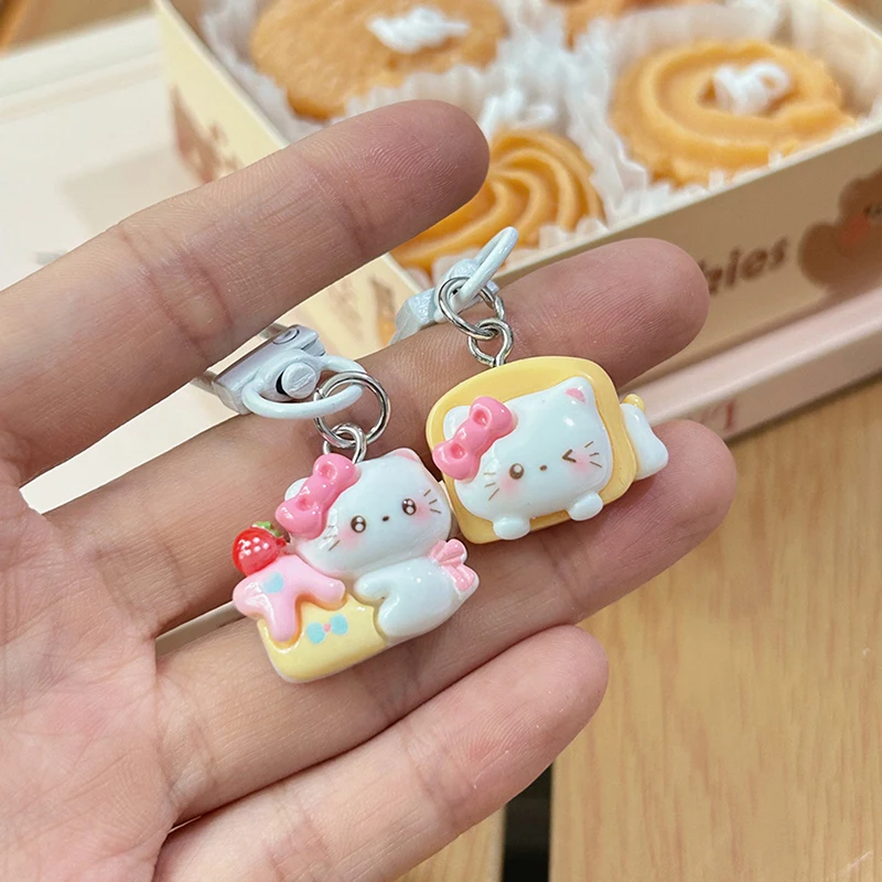 Cartoon Cute Bow Kt Cat Pendant Keychain Sweet Car Keychain For Women Girls Kawaii Backpack Decoration Accessories Gifts