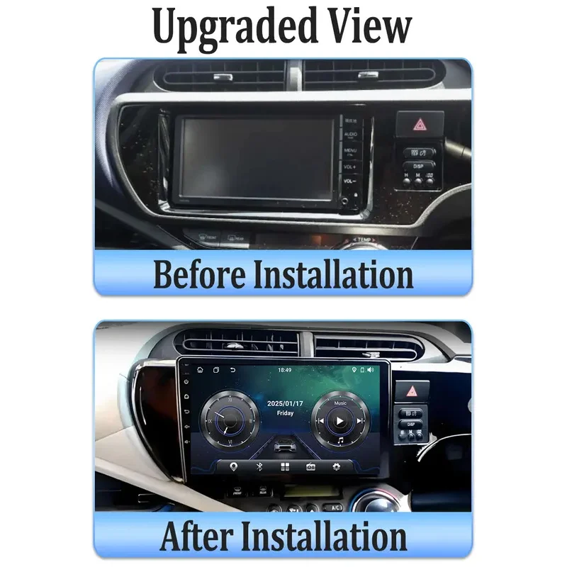 Android 16 Car Radio For Toyota Aqua LHD RHD 2011 - 2017 Autoradio Navigation GPS Carplay Auto Screen CarPlay Monitor Wifi