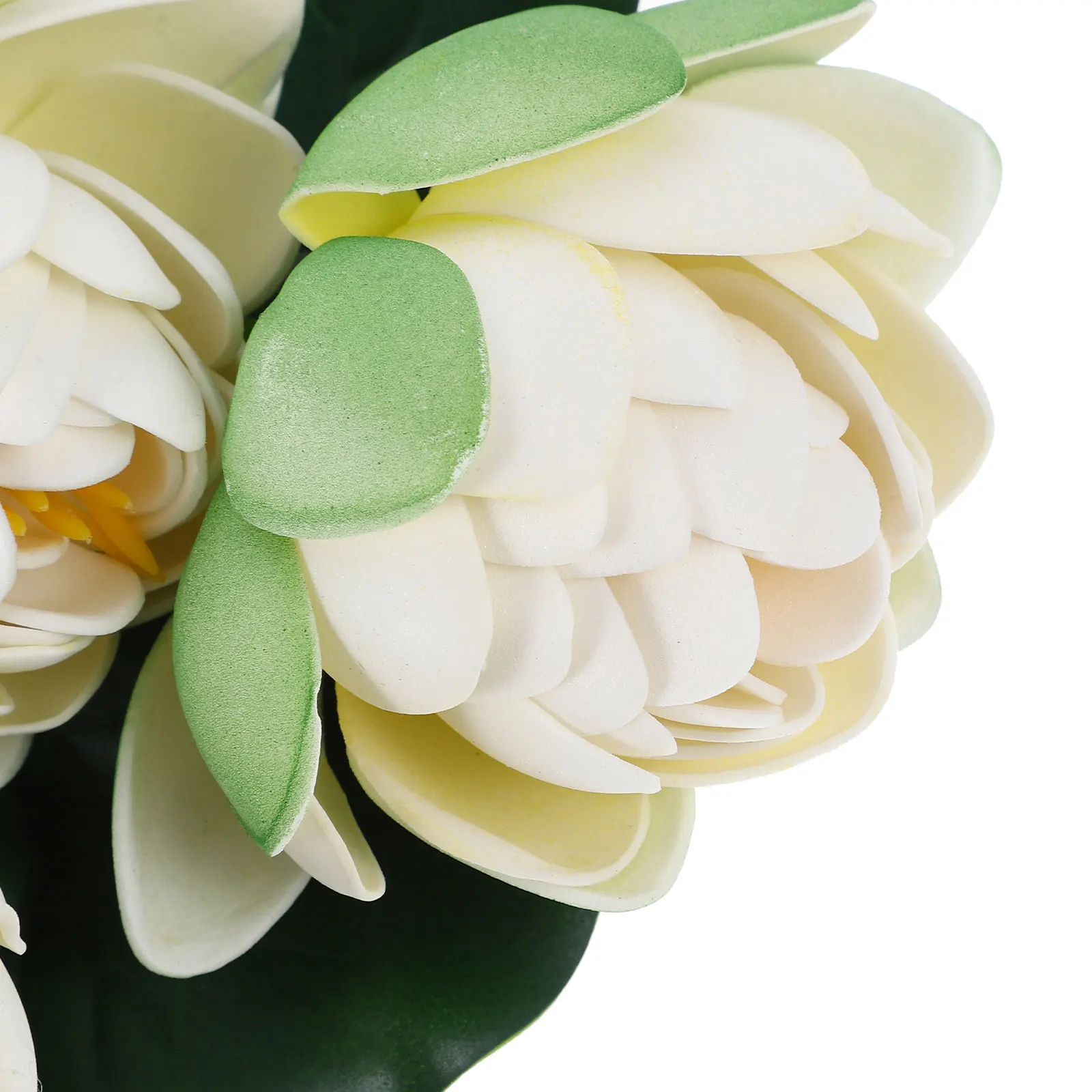 

2pcs White Simulated Lotus Decorative Flowers Artificial Eva Handfeel Small Sleepy Lily Living Room Office Wedding Flower