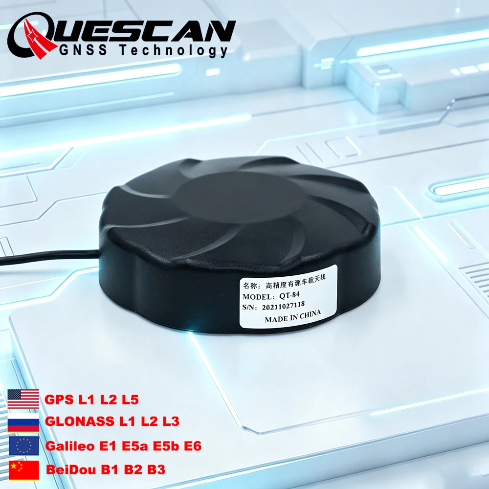 QUESCAN High precision Full-band RTK GPS GNSS Antenna L1L2L5 for Agriculture Autopilot Real‑road validation GPS GNSS Antenna