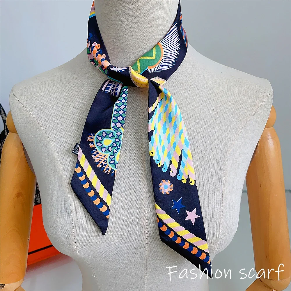 Coreano primavera nova corrente fivela decoração fita pequeno cachecol feminino sarja amarrado saco alça fita faixa de cabelo lembrança pequeno cachecol