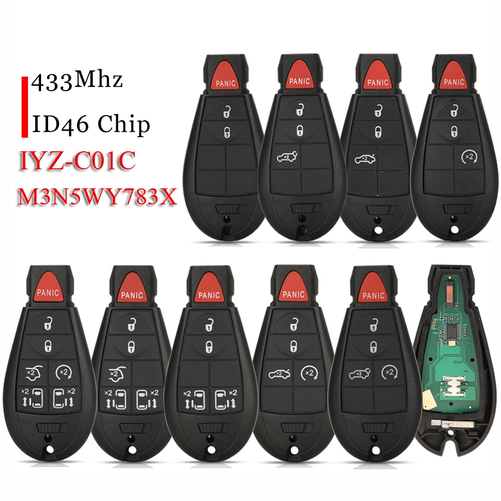 Jingyuqin M3N5WY783X IYZ-C01C Smart Remote Key Fod 433Mhz ID46 PCF7941 Chip Für Chrysler Town & Country Dodge Caravan Journey – Detail 1