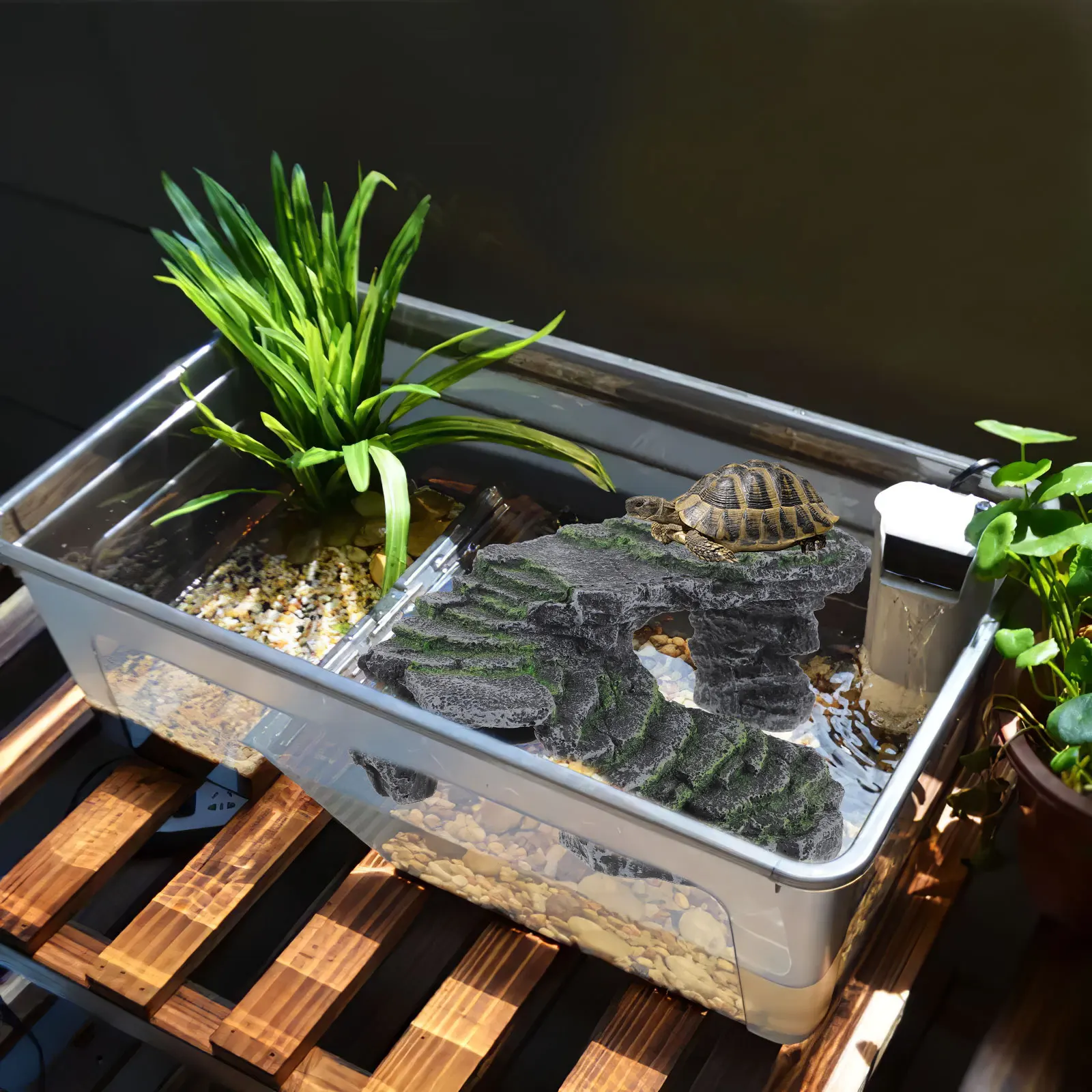 

Realistic Resin Tank Turtle Floating Dock Aquarium Decoration Reptile Basking Platform Turtle Tank Accessories