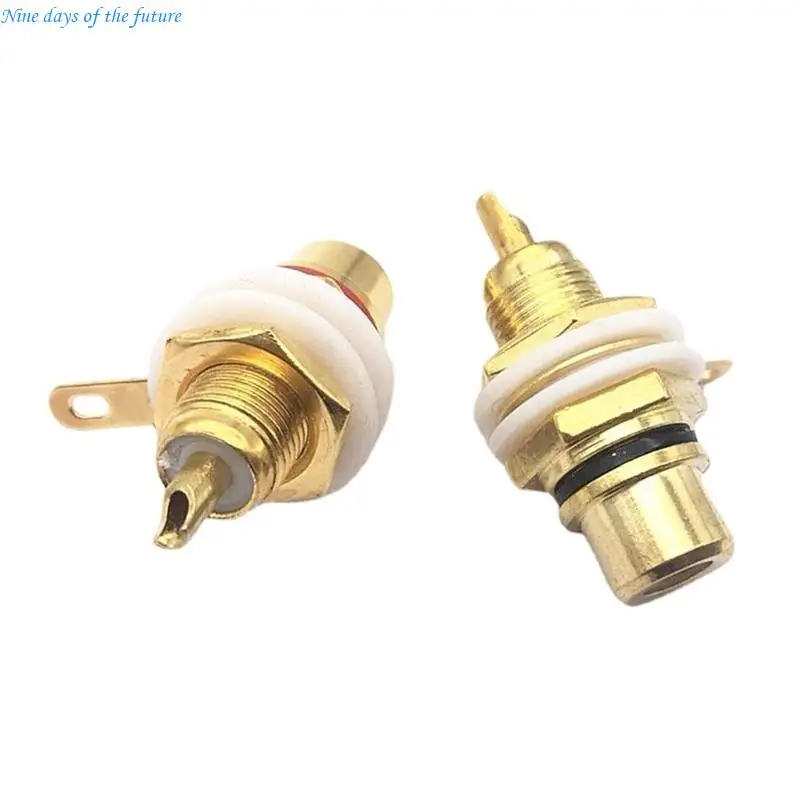 Gold-Plated Lotus RCA Socket AV- Socket RCA Plug Speaker Terminal- Alloy E65A