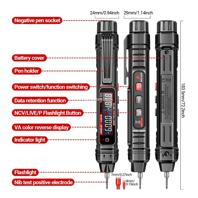 Meter Induction Pen Detectors Tester Pen Current Electrician Tool A3005B