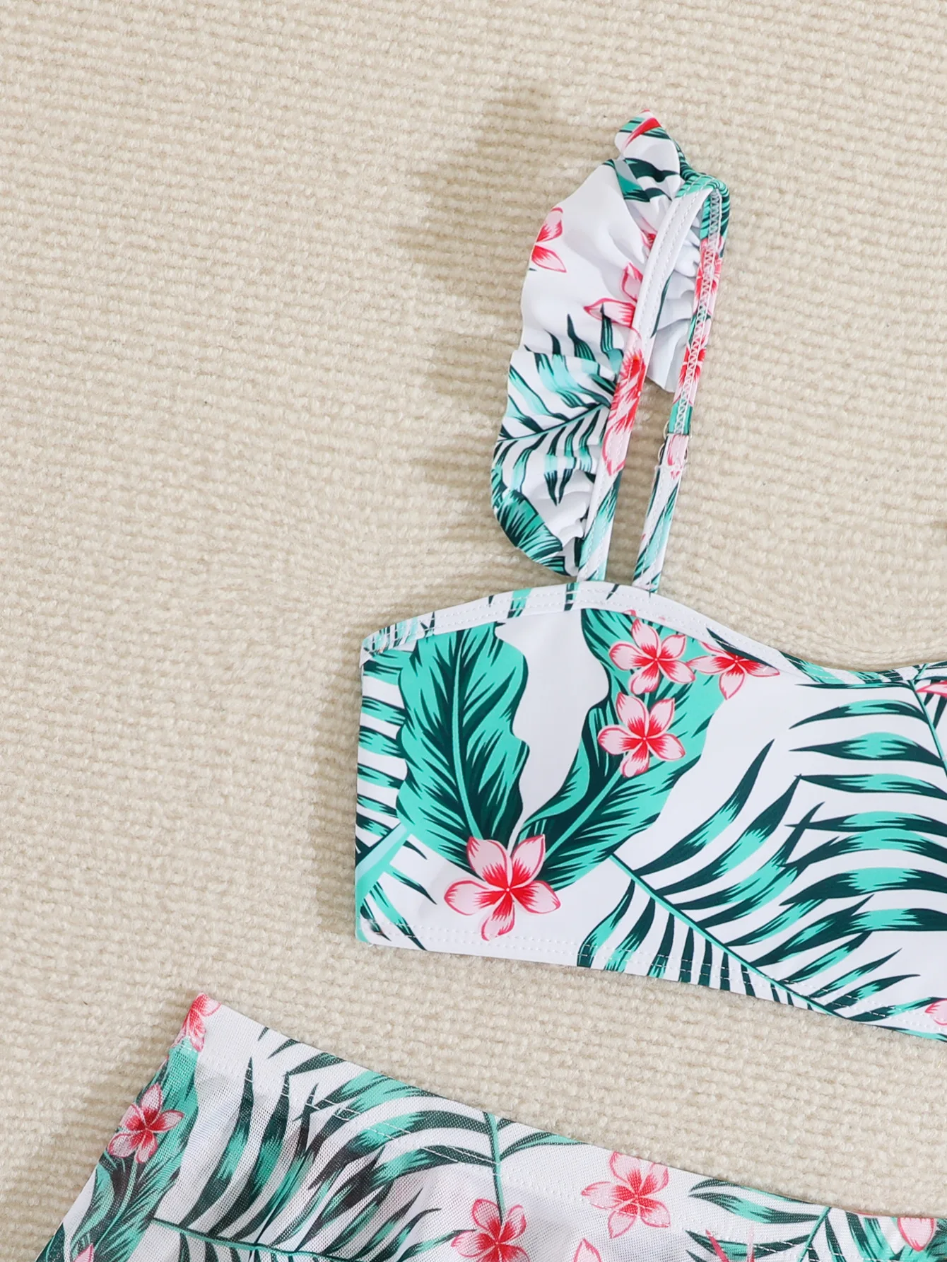 Girls 3pack Floral Print Bikini Sets Kids Swimsuit&skirts 7-12 Years Children\'s Swimwear 2024 Teens Girl Ruffle Bathing Suit