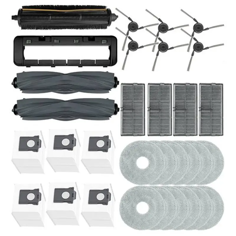 

Запасные части для MOVA P50 Pro Ultra/P50 Ultra: основная щетка, боковая щетка, салфетка, мешок для сбора пыли, фильтр.