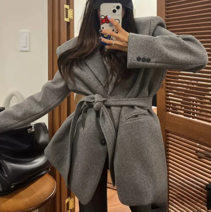 2026 Autumn/Winter New Women's Woolen Coat Commuting and Leisure Imitation Woolen Coat