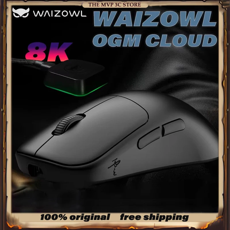 

Waizowl OGM Cloud беспроводная 8K трехрежимная игровая мышь для офиса легкая эргономичная мышь Nordic52840 paw3950 ноутбук подарок FPS