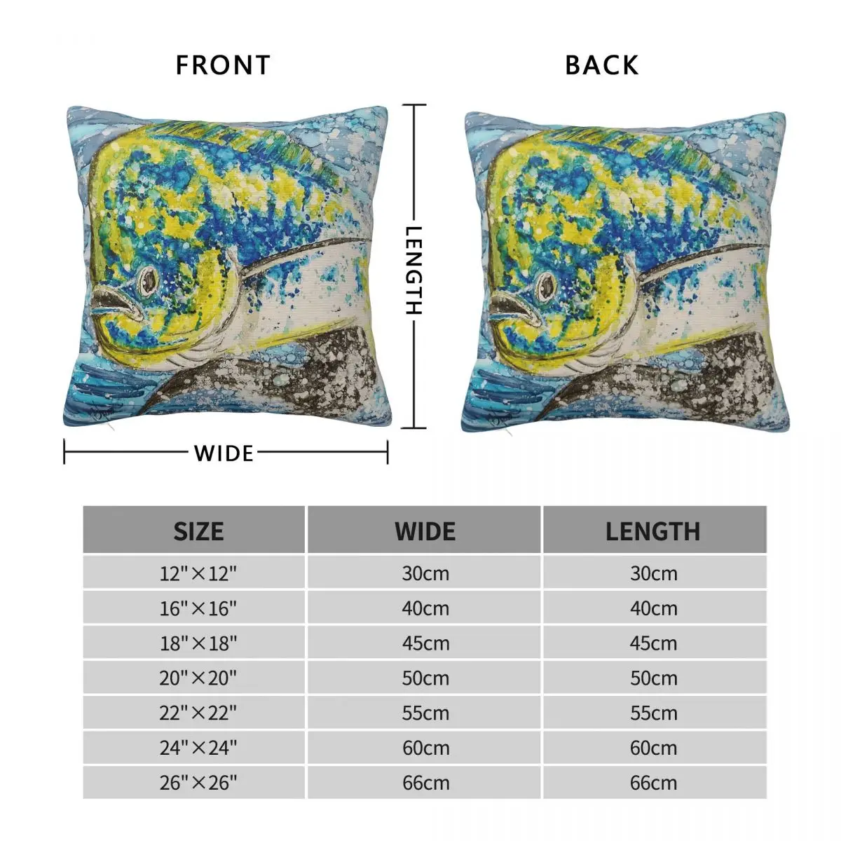 Let's Go Fishin Square Pillowcase Polyester Linen Velvet Pattern Zip Decorative Room Cushion Cover Wholesale