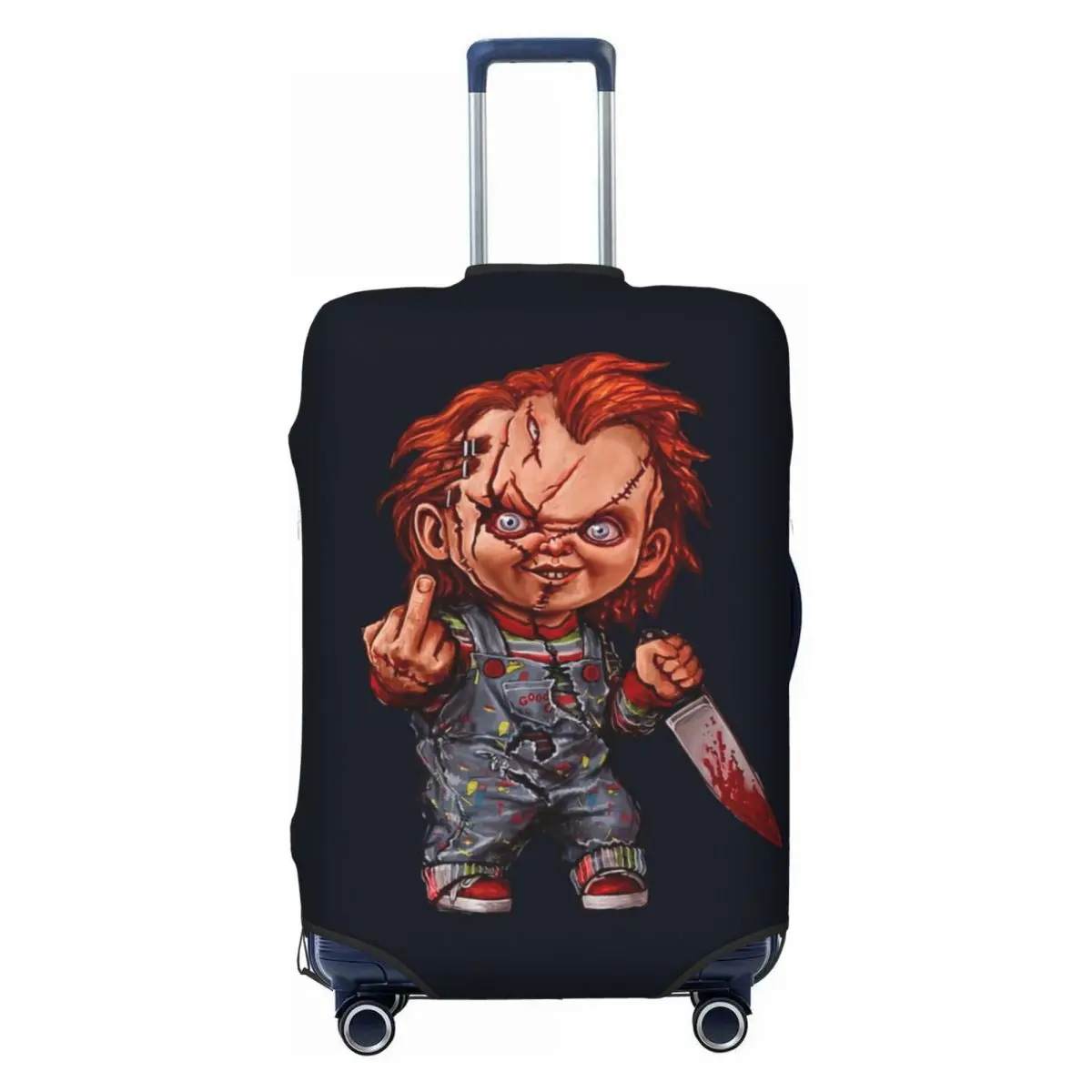 Chucky Print-伸縮性のある防水ラゲッジカバー,18〜32インチのスーツケース用カバー,トラベルアクセサリー