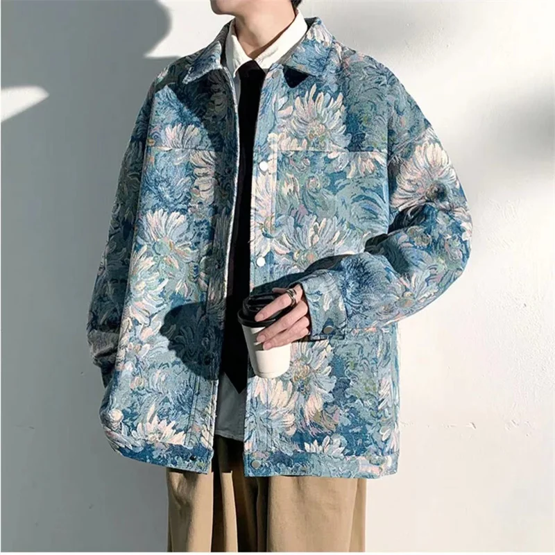 ﻿ 2024 Spring New Retro Floral Baseball Coat Women\'s Jacquard Design Feeling Small Hong Kong Style Man Autumn Jackets Fashion 5X