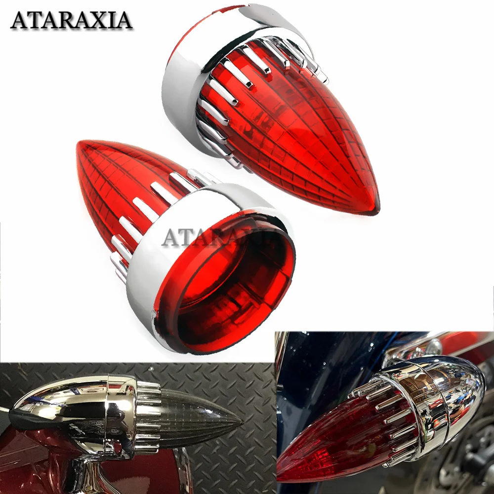 For Harley Softail Fat Boy Dyna Deluxe Motorcycle Replacement Bullet Turn Signal Supersonic Lenses Cover Turns Blinker Bezel