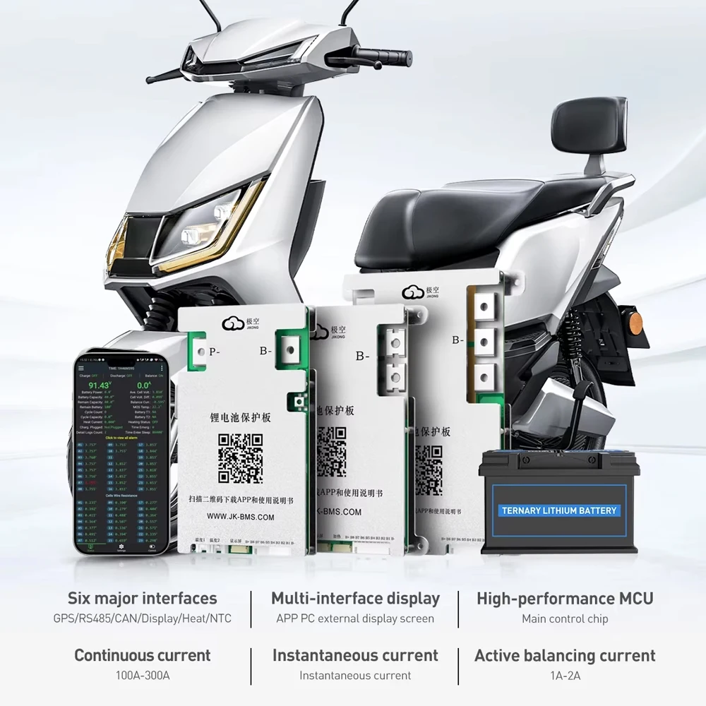 JK BMS JK- B1A8S20P JIKONG 4S 12V Lifepo4 بطارية 200A SMART 1A توازن نشط 5S 6S 7S 8S 24V ليثيوم أيون LTO 18650 التخييم Ebike #3