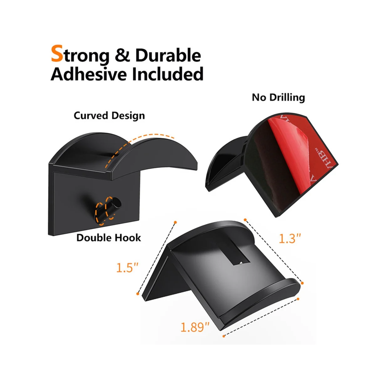 

Hat Hooks, Adhesive Hat Rack for Wall,Easy to Install,Multi-Functional Hat Organizer, Easy to Use,No Drilling Hat Holder