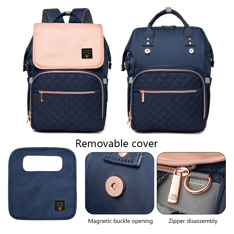 LEQUEEN-Sacos de fraldas multifuncionais para a mamãe, grande capacidade bebê sacos, cuidados com o bebê mudando sacos para a mamãe, mochila