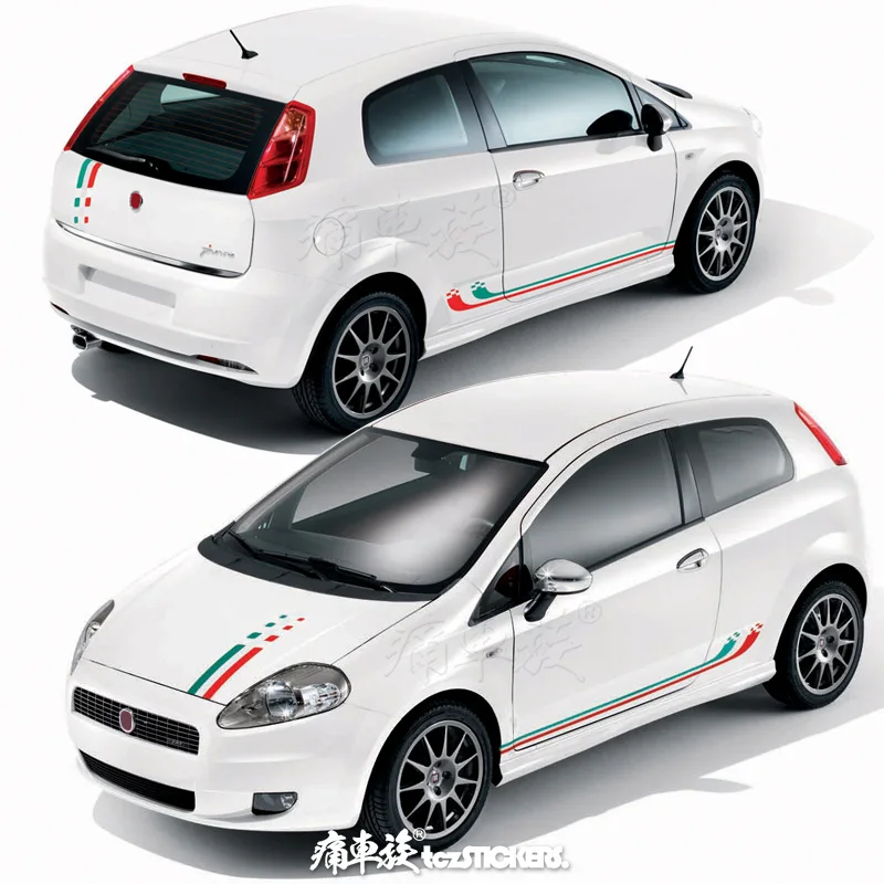 Car Stickers Vinyl Decals FOR Fiat Grande Punto Modified Custom Sports Fashion Car Film Accessories